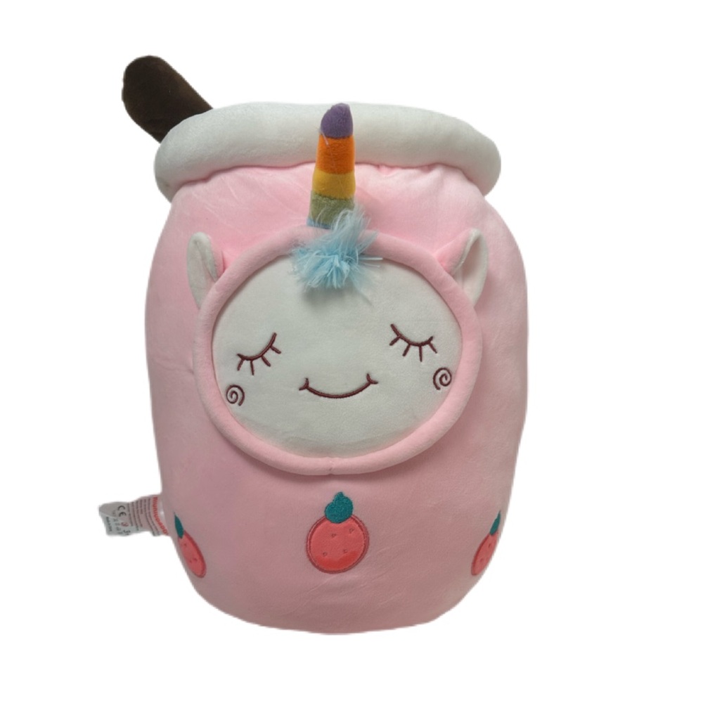 Niuniu Daddy Pink Unicorn Boba Tea Plush, 16+ Inch